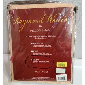 RAYMOND WAITES EURO FORTUNA PILLOW SHAMS Set Of 2 26" 100% Cotton Retired 2005